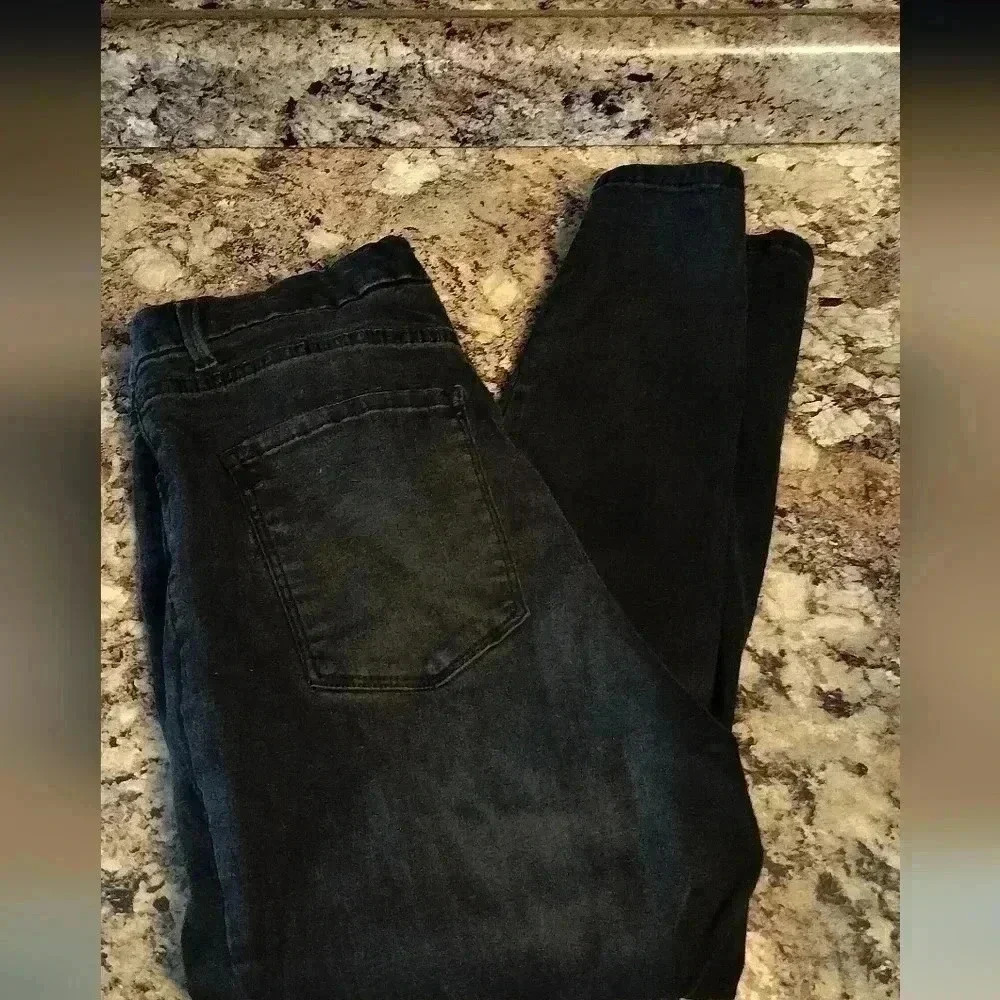 No boundaries black jean leggings slip-on pull-on size 15 women's
